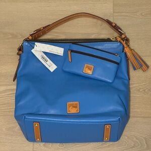Dooney & Bourke Mckenzie Hobo Bag & Wristlet, Ocean Blue, New w Tags